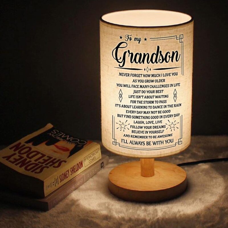 table lamp to my grandson i will always be with you led wooden table lamp giveme gifts 16547600367677
