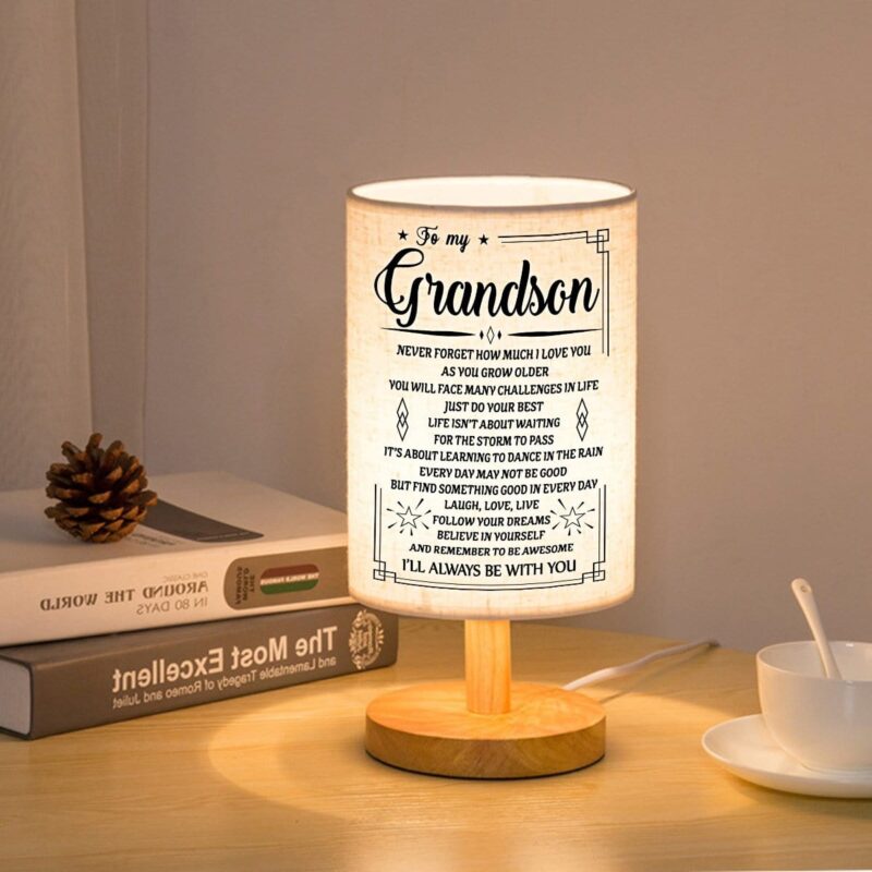 table lamp to my grandson i will always be with you led wooden table lamp giveme gifts 16547600433213
