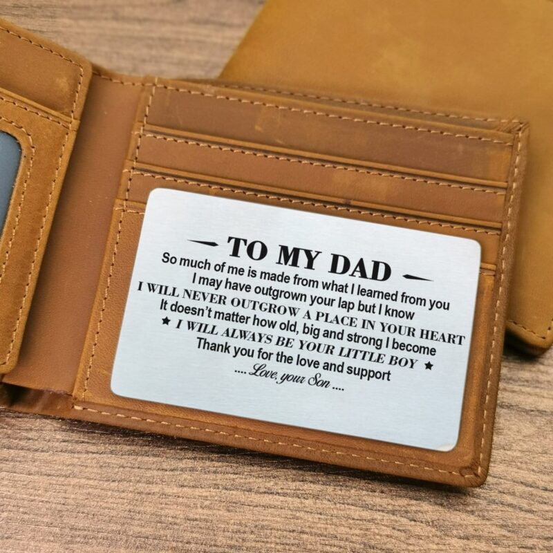 wallets for dad son to dad always be your little boy bifold leather wallet gift card giveme gifts 28251283226685