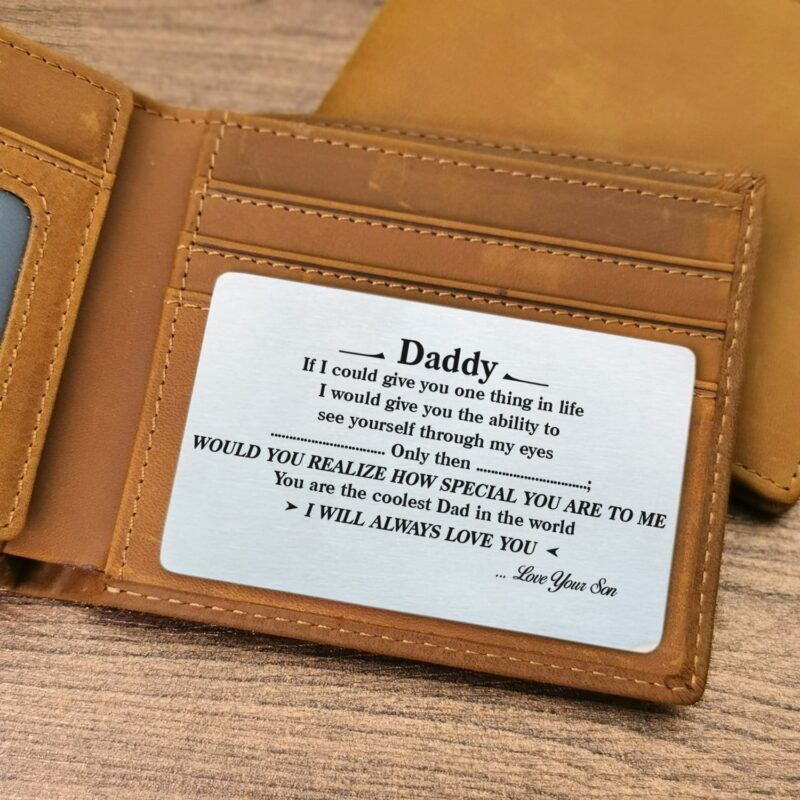 wallets for dad son to dad i will always love you bifold leather wallet gift card giveme gifts 31080830959677