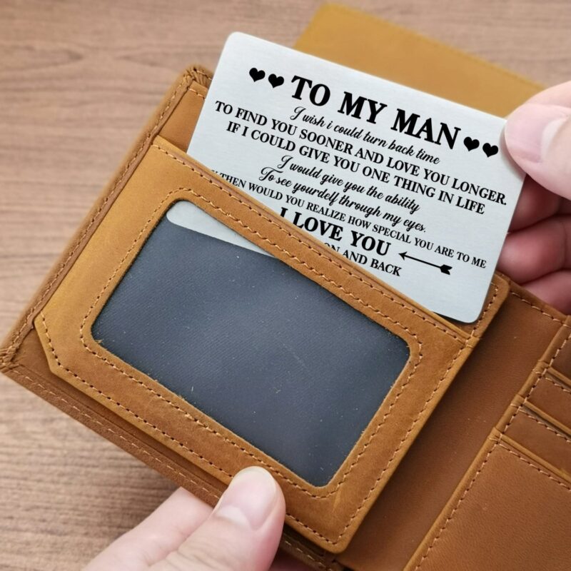 wallets for husband to my man i love you to the moon and back bifold leather wallet gift card giveme gifts 28233069658173