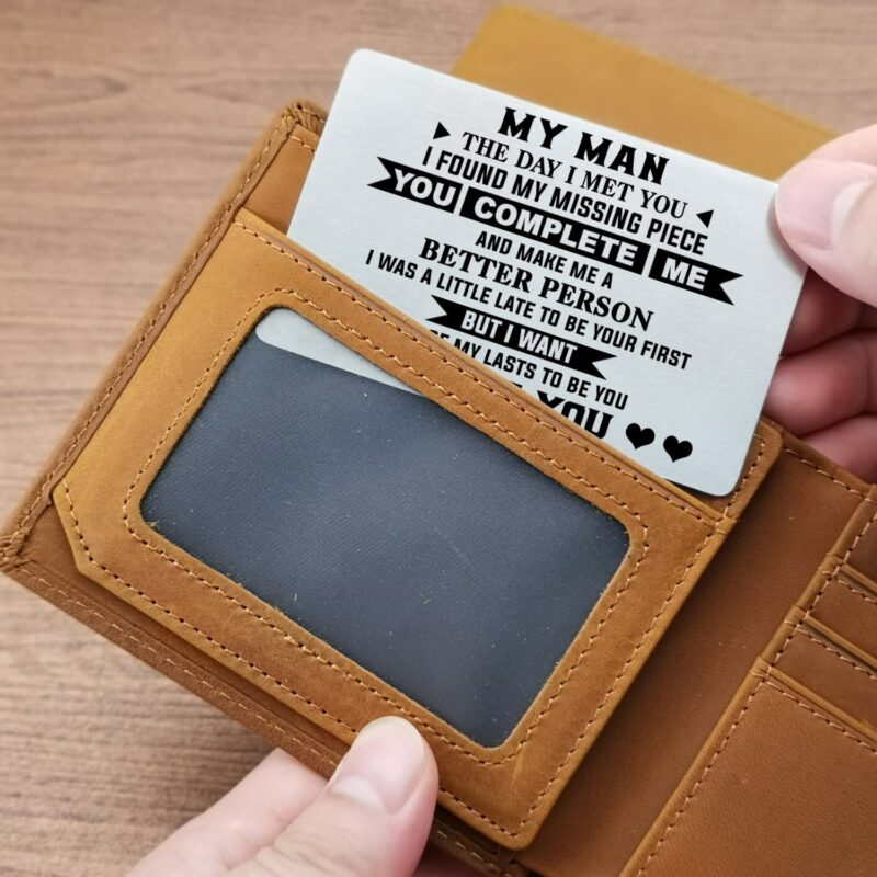 wallets for husband to my man you complete me bifold leather wallet gift card giveme gifts 28233048260669