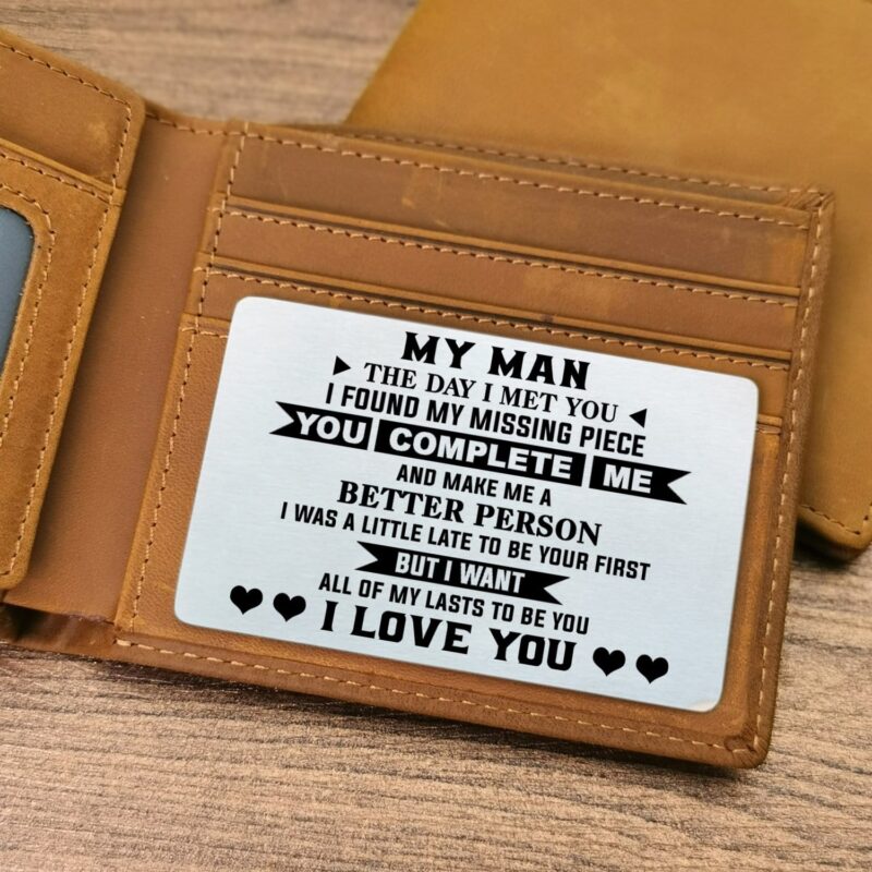wallets for husband to my man you complete me bifold leather wallet gift card giveme gifts 28233048391741