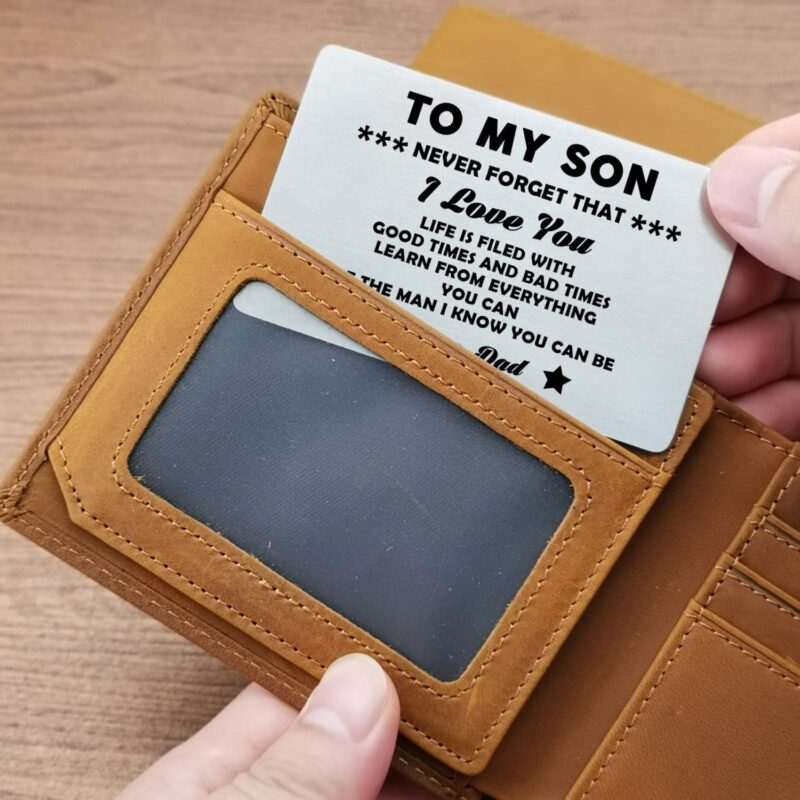 wallets for son dad to son be the man you can be bifold leather wallet gift card giveme gifts 28198071959613