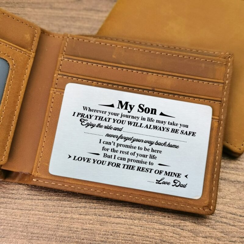 wallets for son dad to son love you for the rest of mine bifold leather wallet gift card giveme gifts 28185449332797