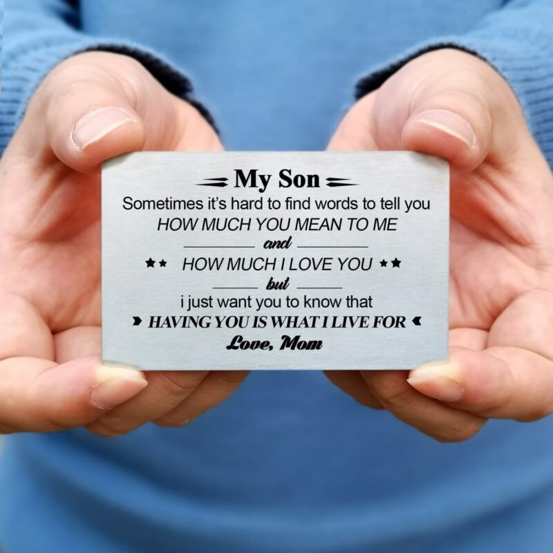 wallets for son mom to son having you is what i live for bifold leather wallet gift card giveme gifts 28185358827581