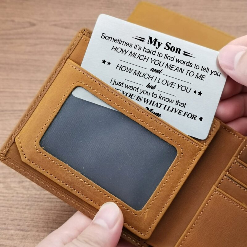 wallets for son mom to son having you is what i live for bifold leather wallet gift card giveme gifts 31078649561149