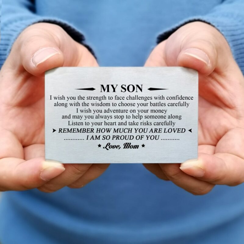 wallets for son mom to son i am so proud of you bifold leather wallet gift card giveme gifts 28185526632509