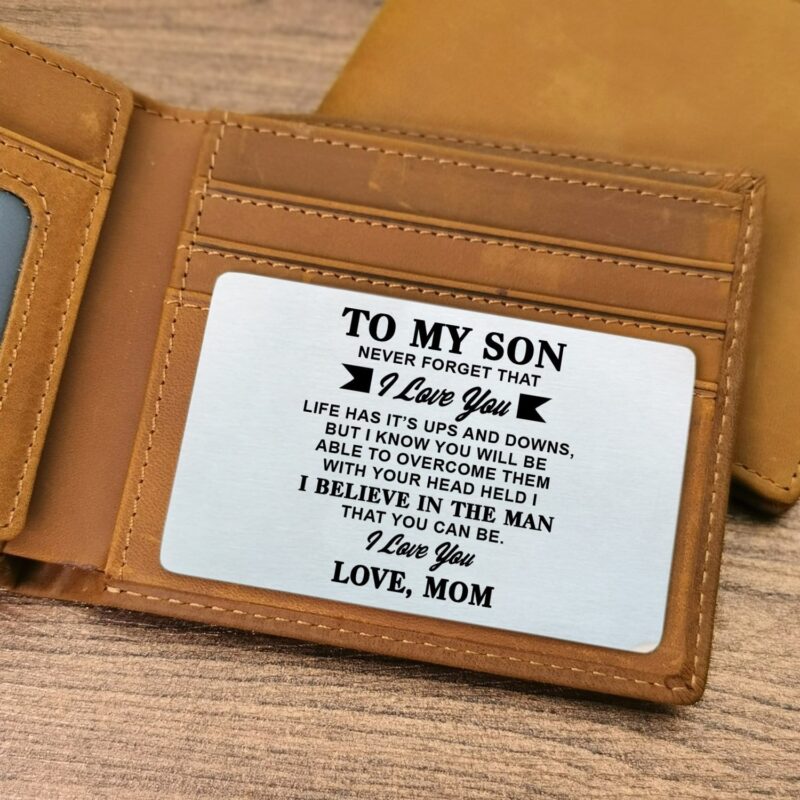wallets for son mom to son i believe in the man bifold leather wallet gift card giveme gifts 28201544187965