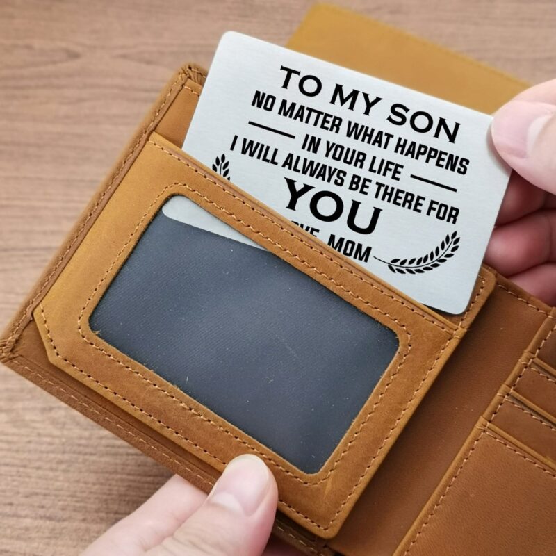 wallets for son mom to son i will always be there for you bifold leather wallet gift card giveme gifts 28201557229629