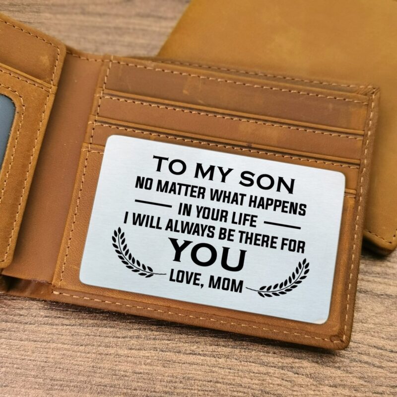 wallets for son mom to son i will always be there for you bifold leather wallet gift card giveme gifts 28201557295165