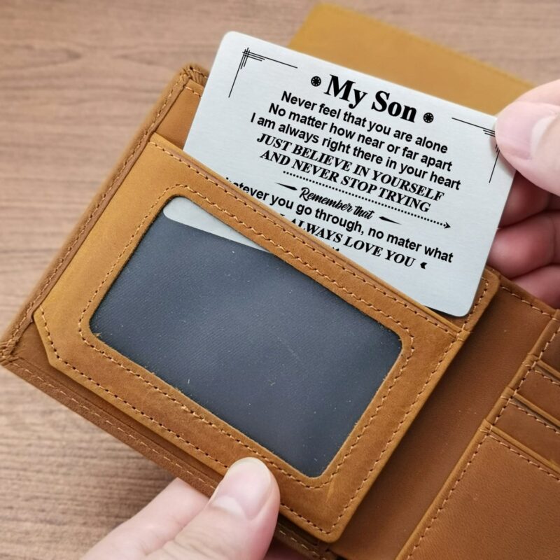 wallets for son mom to son i will always love you bifold leather wallet gift card giveme gifts 28185429442621