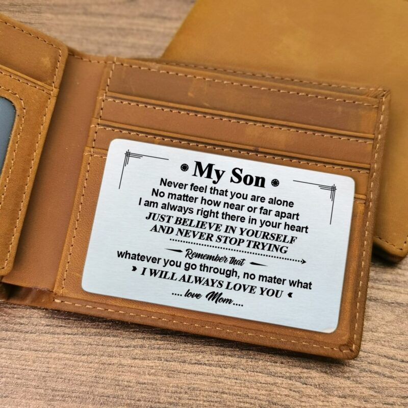 wallets for son mom to son i will always love you bifold leather wallet gift card giveme gifts 28185429540925