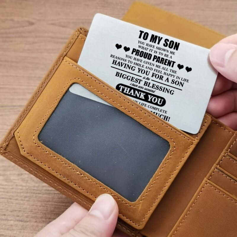 wallets for son to my son i love you so much bifold leather wallet gift card giveme gifts 28198037585981
