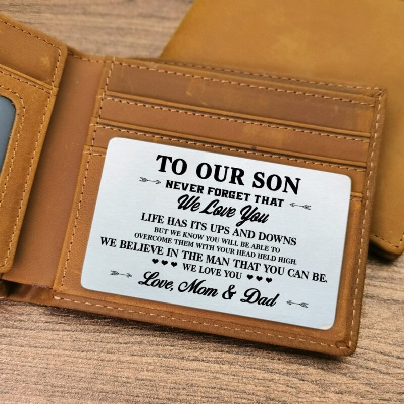 wallets for son to our son we love you bifold leather wallet gift card giveme gifts 28198063308861