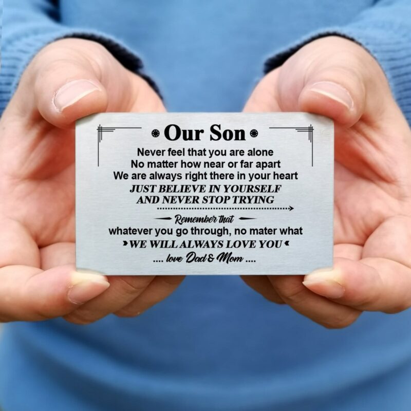 wallets for son to our son we will always love you bifold leather wallet gift card giveme gifts 28185443237949