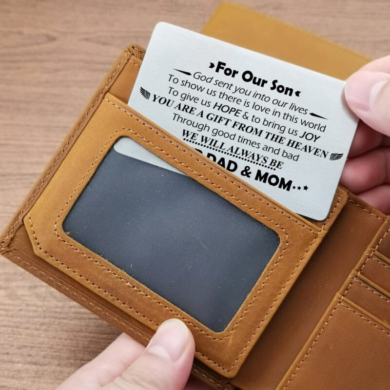 wallets for son to our son you are a gift bifold leather wallet gift card giveme gifts 28158860001341