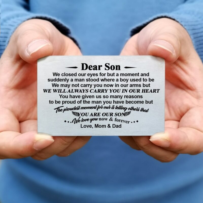 wallets for son to our son you are our son bifold leather wallet gift card giveme gifts 28158783914045