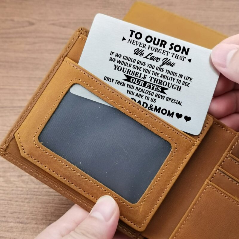 wallets for son to our son you are special to me bifold leather wallet gift card giveme gifts 28189988913213