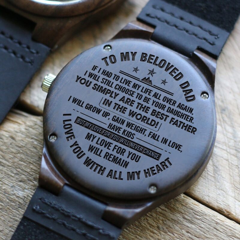 watches for dad daughter to dad i love you with all my heart engraved wood watch giveme gifts 4246640066621
