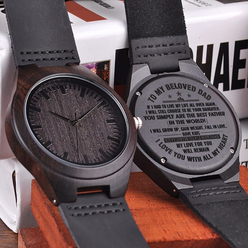 watches for dad daughter to dad i love you with all my heart engraved wood watch giveme gifts 4246640230461