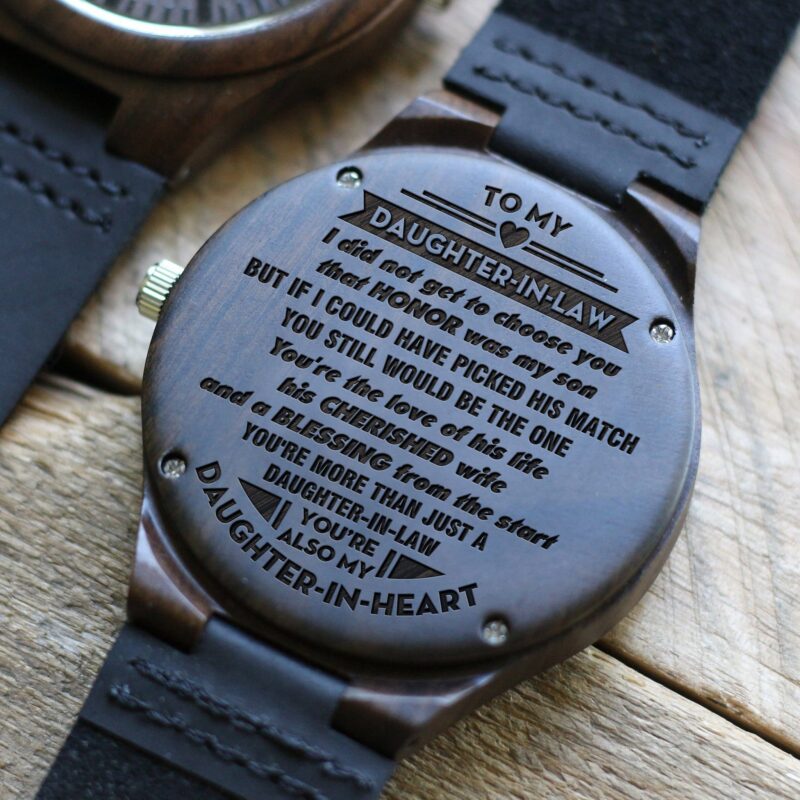 watches for daughter to my daughter in law you are my daughter in heart engraved wood watch giveme gifts 4257845116989