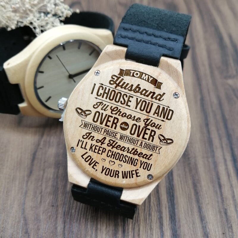 watches for husband to my husband i choose you engraved wood watch giveme gifts 4092257599549 scaled