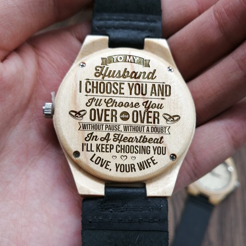 watches for husband to my husband i choose you engraved wood watch giveme gifts 4092260417597 scaled