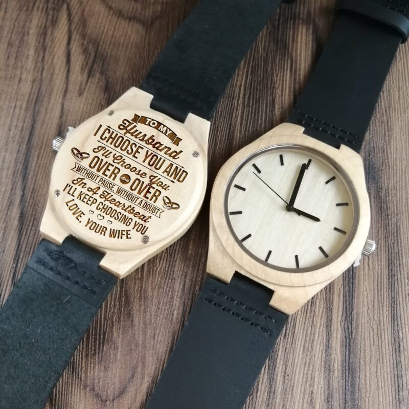 watches for husband to my husband i choose you engraved wood watch giveme gifts 4092263727165 scaled