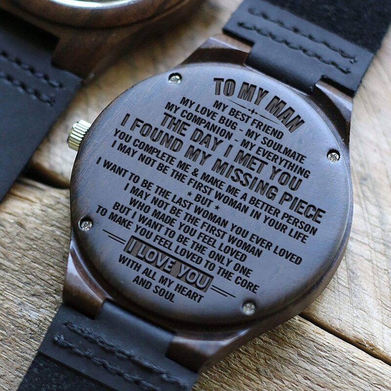 watches for husband to my man i found my missing piece engraved wood watch giveme gifts 4199310098493