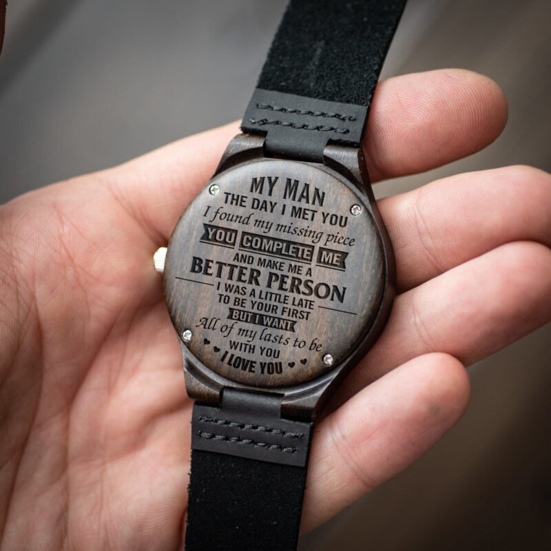 watches for husband to my man you complete me engraved wood watch giveme gifts 4084286259261