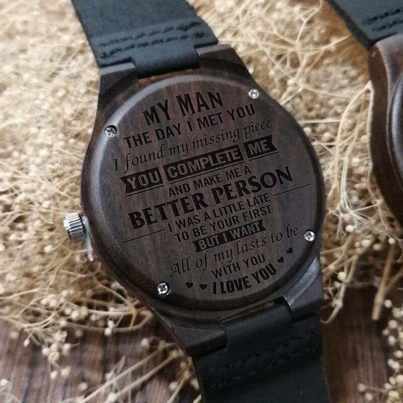 watches for husband to my man you complete me engraved wood watch giveme gifts 4155001831485