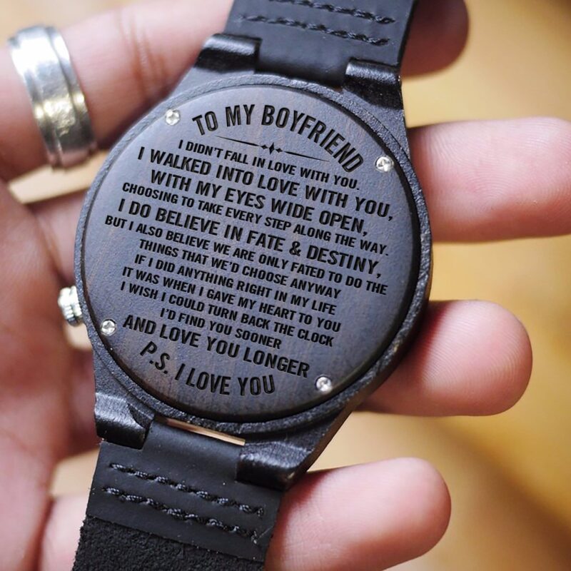 watches for lovers to my boyfriend i believe in fate and destiny engraved wood watch giveme gifts 31079853359165