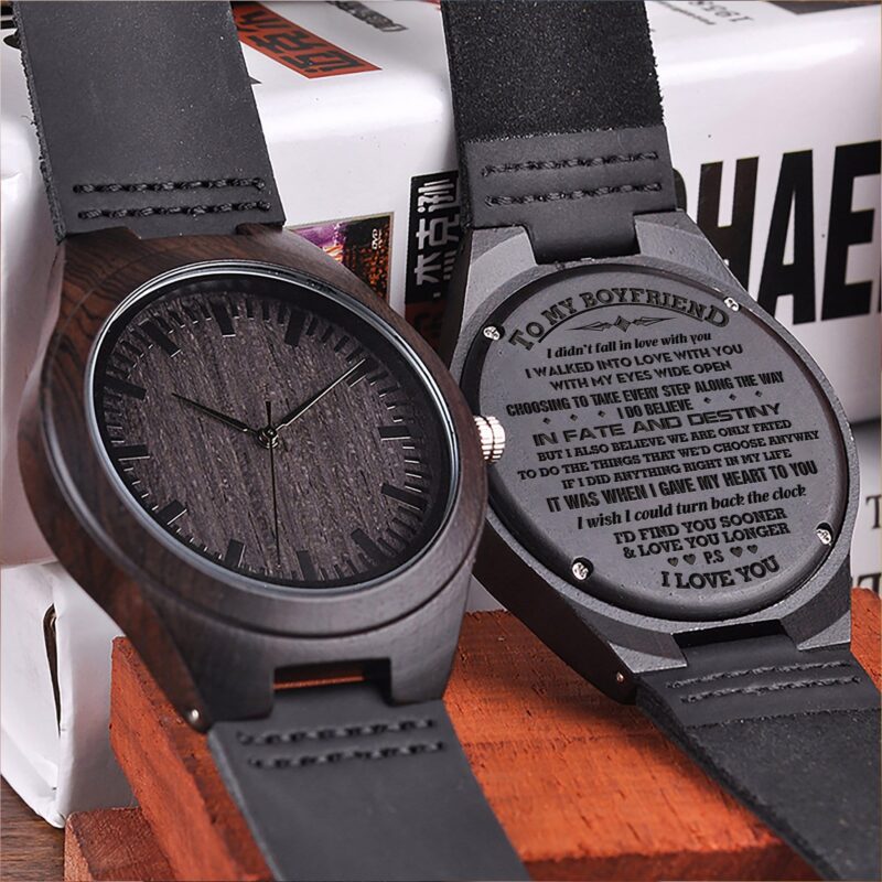 watches for lovers to my boyfriend my fate and destiny engraved wood watch giveme gifts 31079941931069