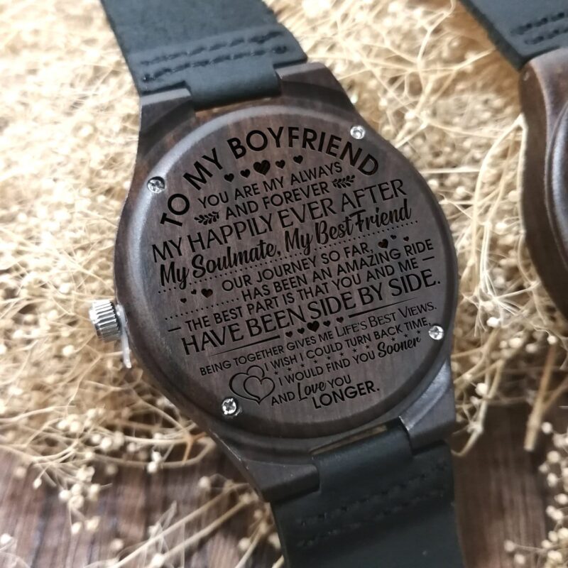 watches for lovers to my boyfriend you are my happily ever after engraved wood watch giveme gifts 31079921614909