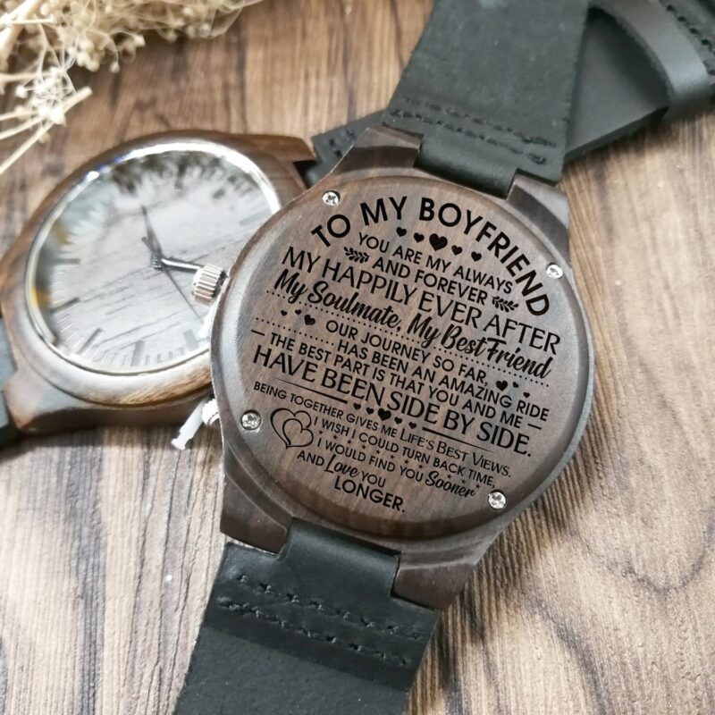 watches for lovers to my boyfriend you are my happily ever after engraved wood watch giveme gifts 4431727034429