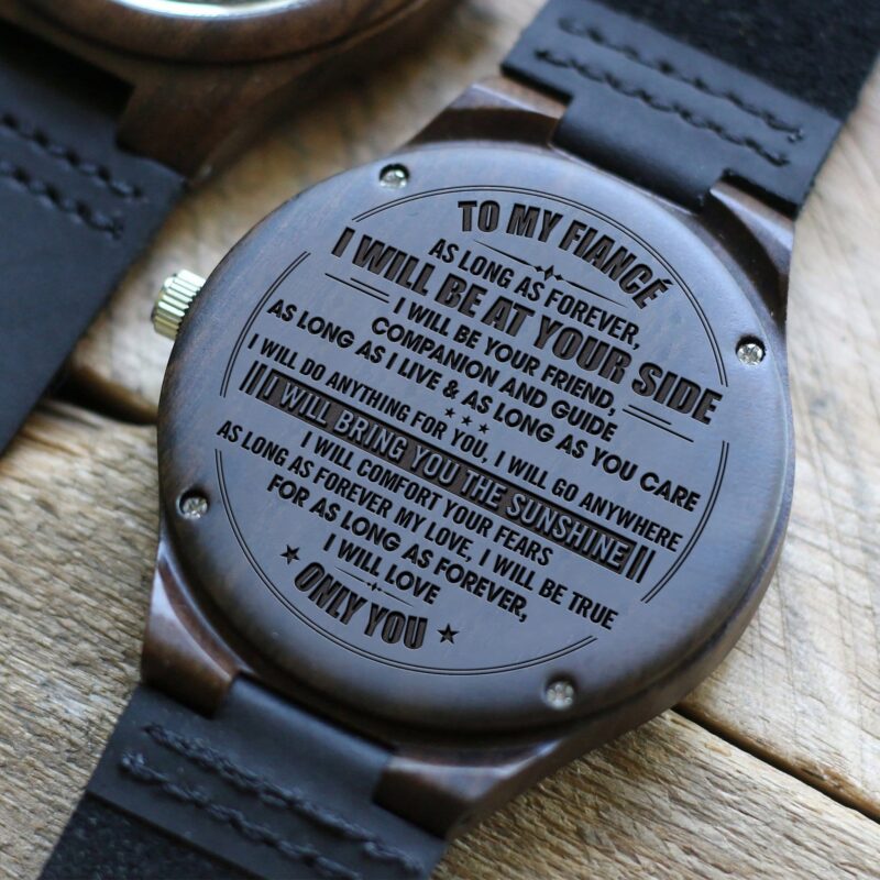 watches for lovers to my fiance i will be at your side engraved wood watch giveme gifts 4255115804733