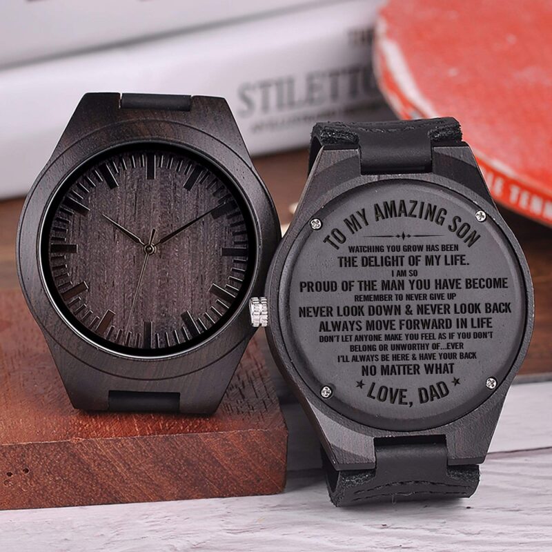 watches for son dad to son the delight of my life engraved wood watch giveme gifts 4190077517885