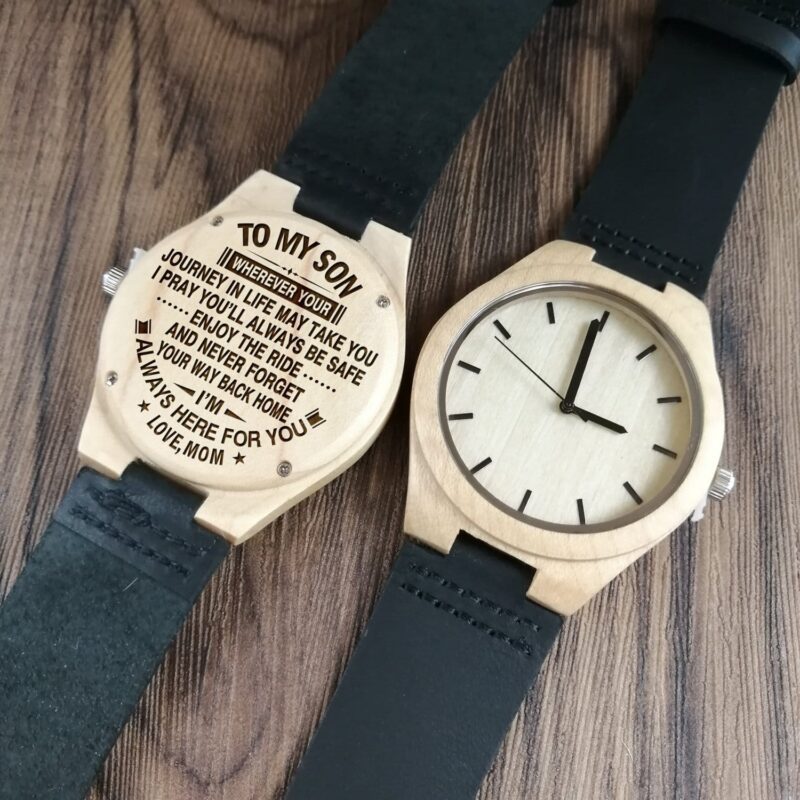 watches for son mom to son i always here for you engraved wood watch giveme gifts 4154892812349