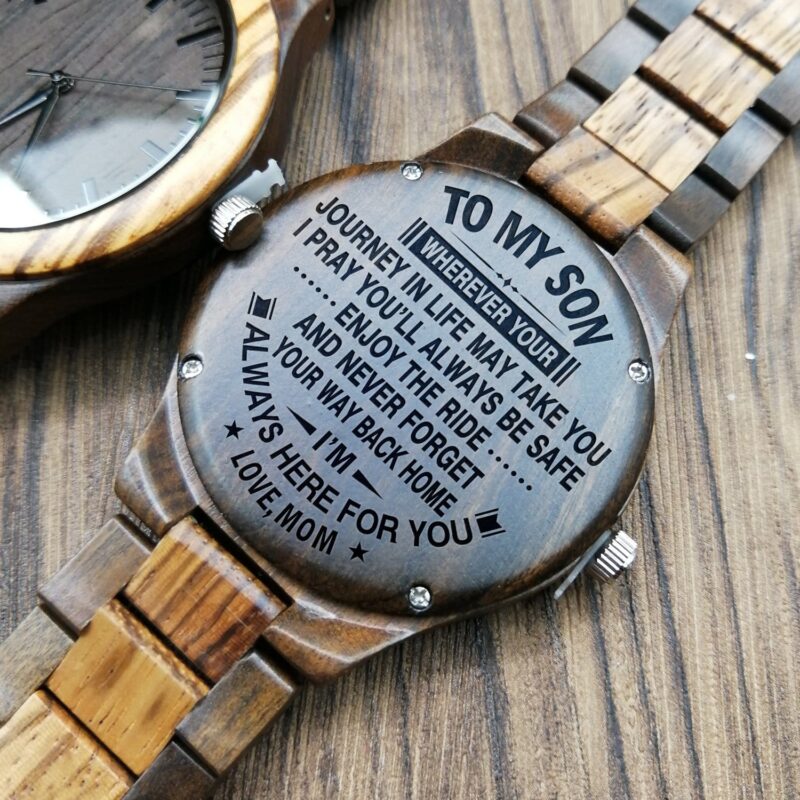 watches for son mom to son i am always here engraved wood watch giveme gifts 4154924073021