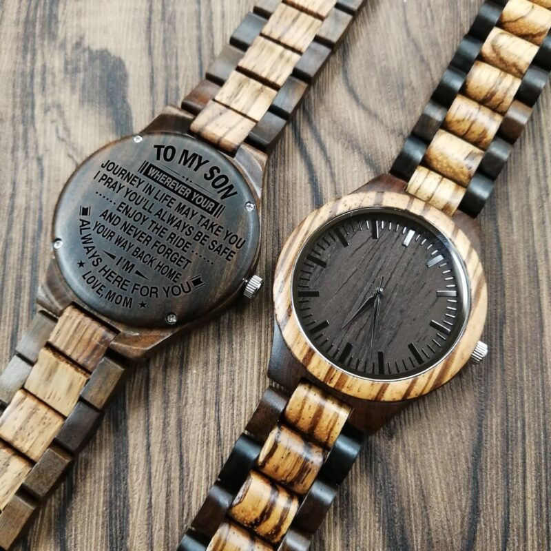 watches for son mom to son i am always here engraved wood watch giveme gifts 4154924171325