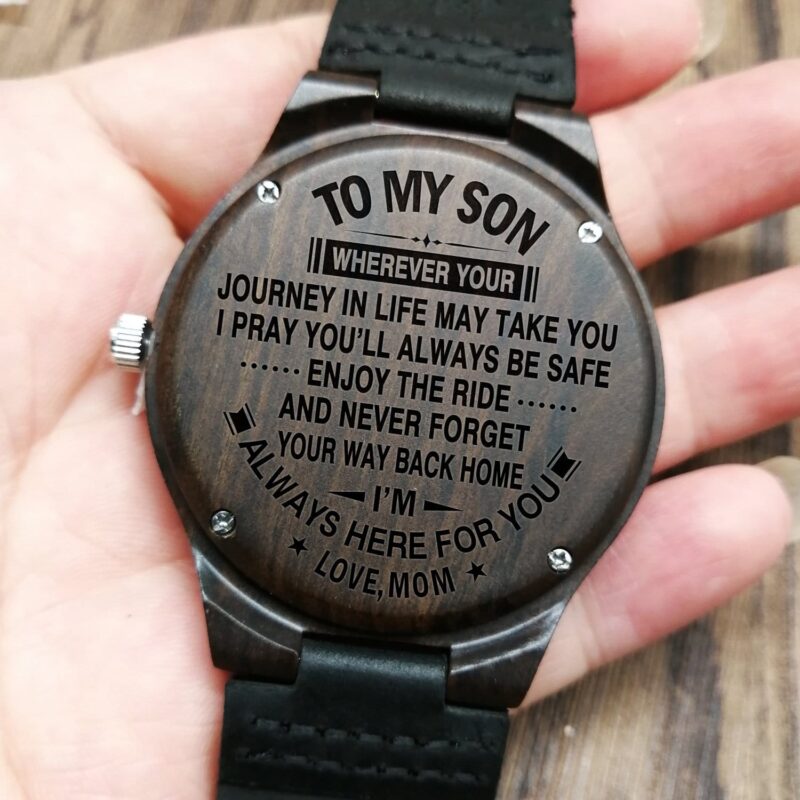 watches for son mom to son i am always here for you engraved wood watch giveme gifts 4154840318013