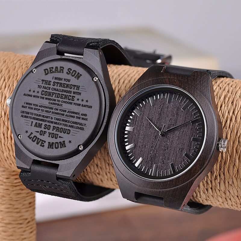 watches for son mom to son i am so proud of you engraved wood watch giveme gifts 4254868406333